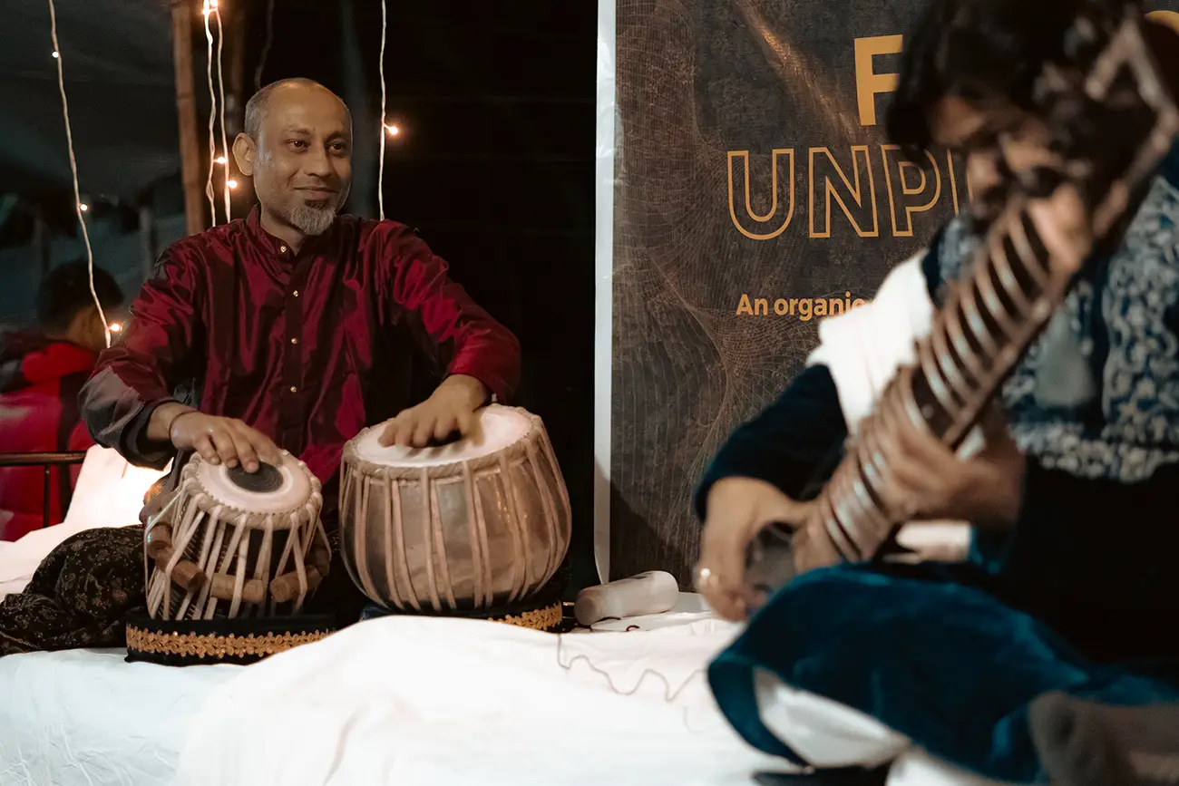 Music festival audience and performers at Atali Ganga