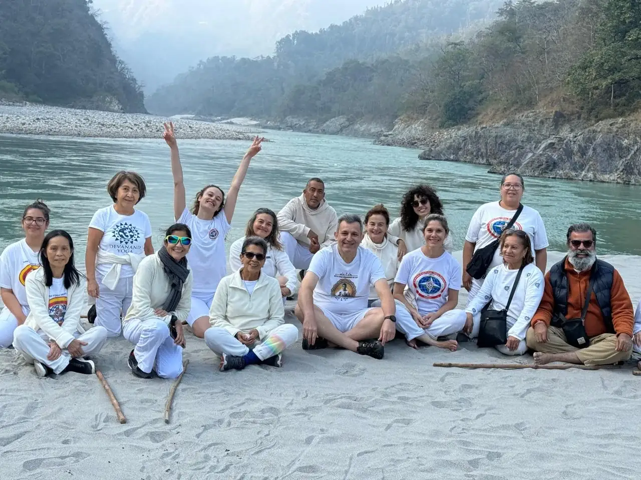 Yoga practice in the mountains at Atali Ganga