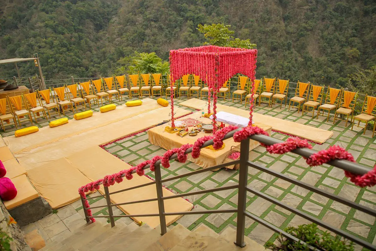 Wedding venue setup at Atali Ganga