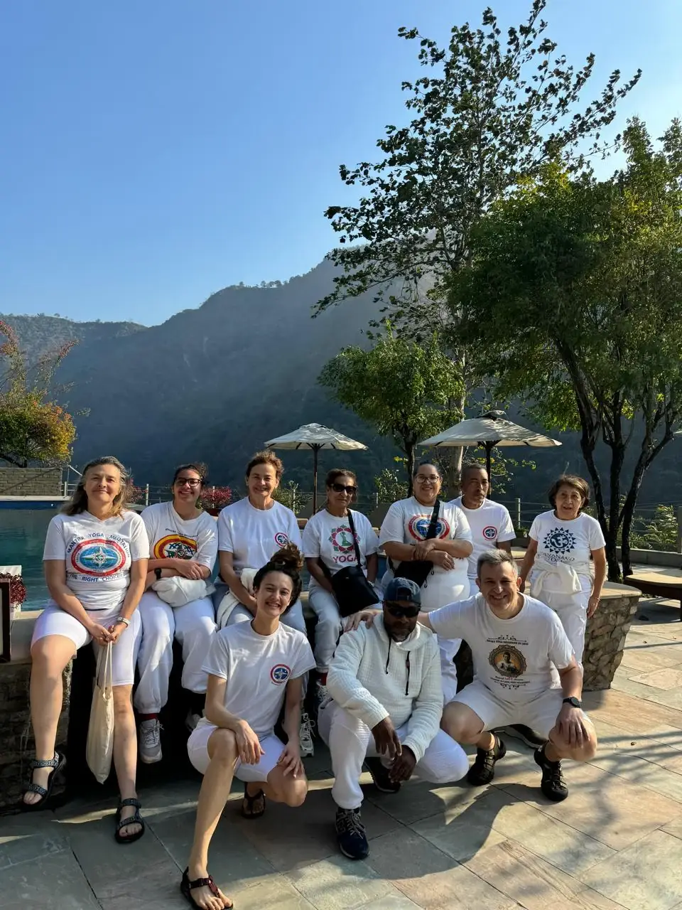 Corporate group gathered outdoors at Atali Ganga