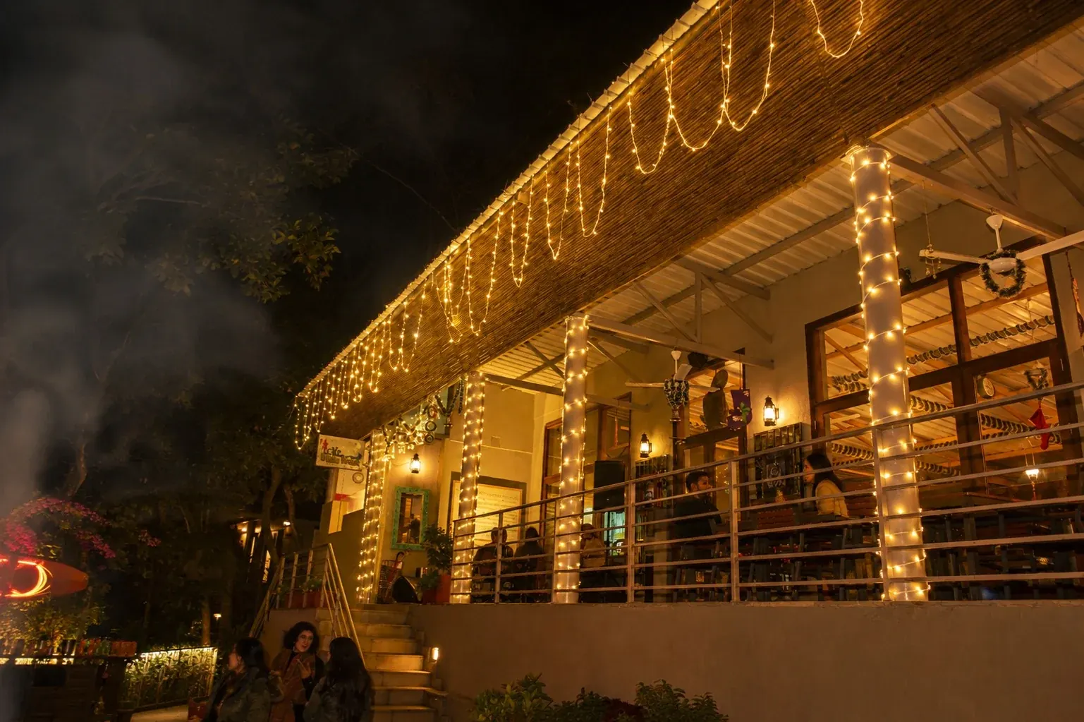 Mountain-view dining at White Water Cafe, Rishikesh